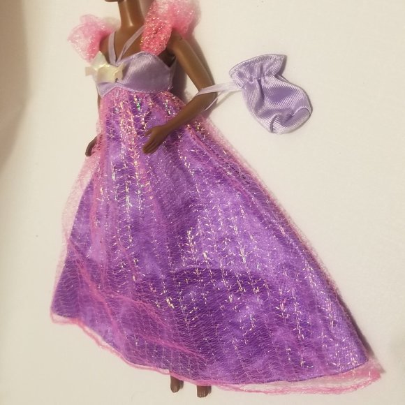 Fabulous vtg purple Barbie doll's gown w evening bag - Picture 3 of 13